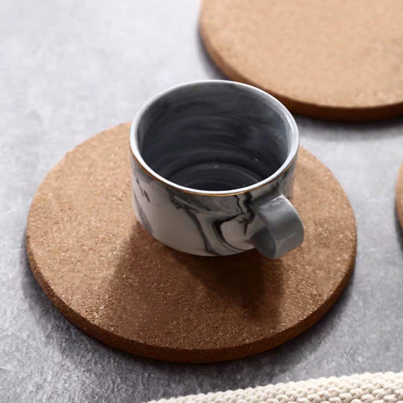 CRCHOM Cork Trivet 8 Pack Round Cork Hot Pads for Pots and Pans 8" x 0.4" High Density Thick Hot Pads Heat Resistant Trivets Mat for Countertop & Table - Image 4